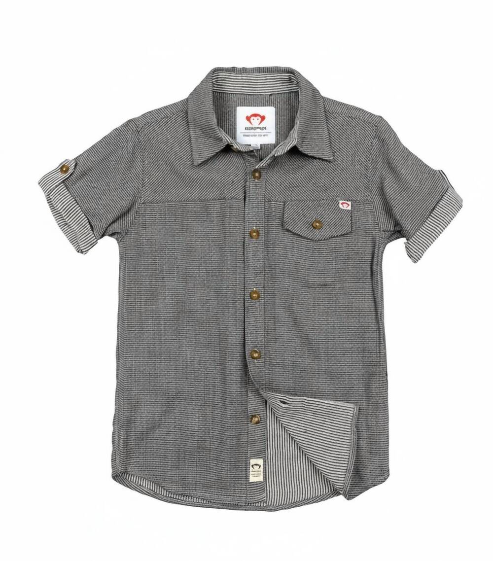 NEW APPAMAN kids harvey shirt in black birdseye